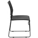 Black |#| 881 lb. Capacity Black Sled Base Stack Chair with Carry Handle and Air-Vent Back