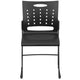 Black |#| 881 lb. Capacity Black Sled Base Stack Chair with Carry Handle and Air-Vent Back