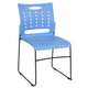 Blue |#| 881 lb. Capacity Blue Sled Base Stack Chair with Carry Handle and Air-Vent Back