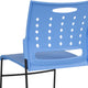 Blue |#| 881 lb. Capacity Blue Sled Base Stack Chair with Carry Handle and Air-Vent Back