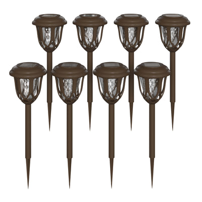8 Pack Tulip Design LED Solar Lights Weather Resistant Outdoor Solar Powered Lights for Pathway, Garden, & Yard