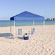 Blue |#| 8'x8' Blue Weather Resistant Easy Pop Up Slanted Leg Canopy Tent with Carry Bag