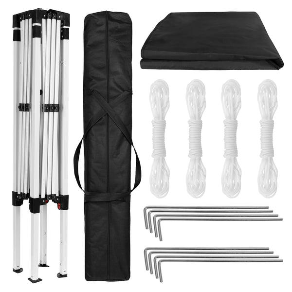 Black |#| 8'x8' Black Weather Resistant Easy Pop Up Slanted Leg Canopy Tent with Carry Bag