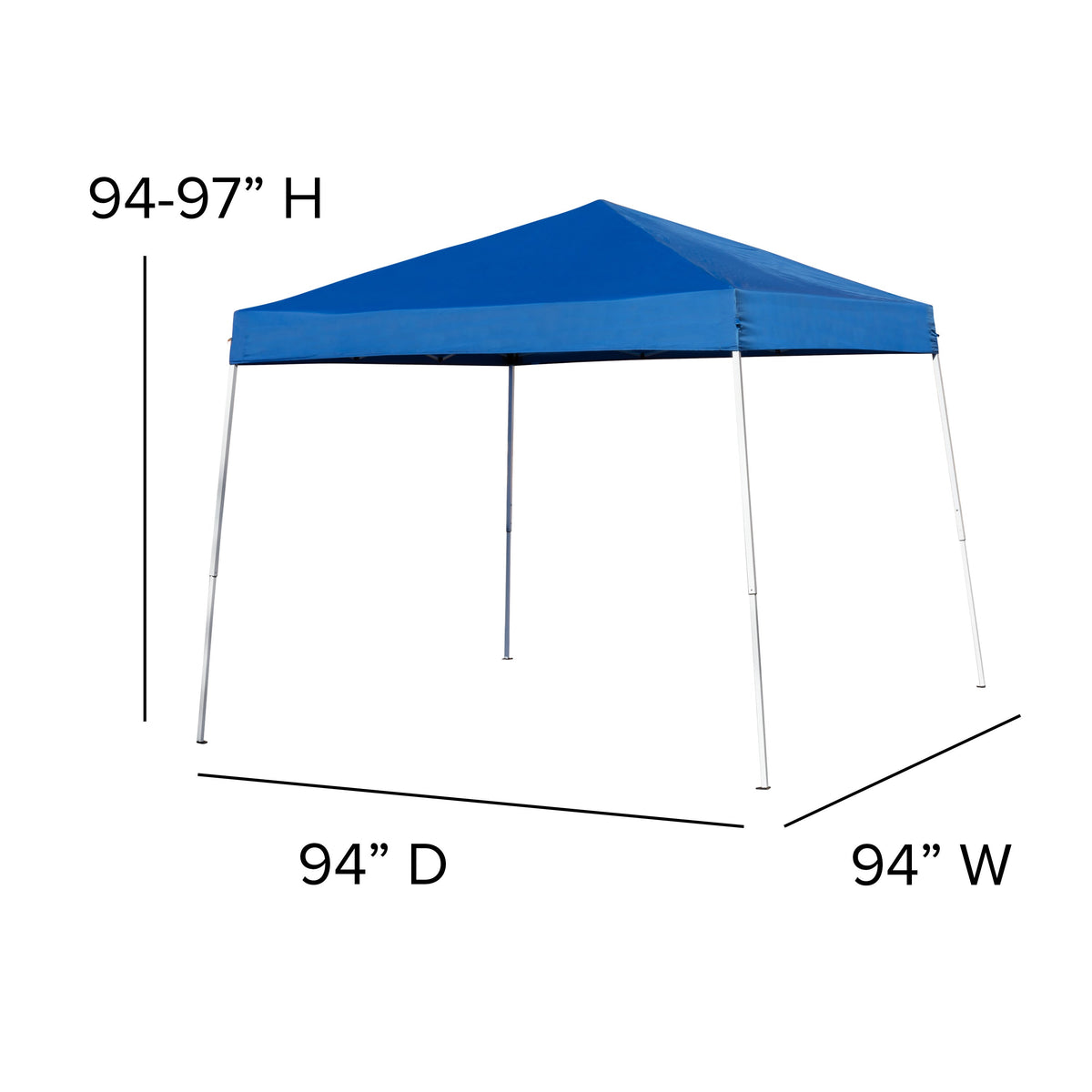 Blue |#| 8'x8' Blue Weather Resistant Easy Pop Up Slanted Leg Canopy Tent with Carry Bag