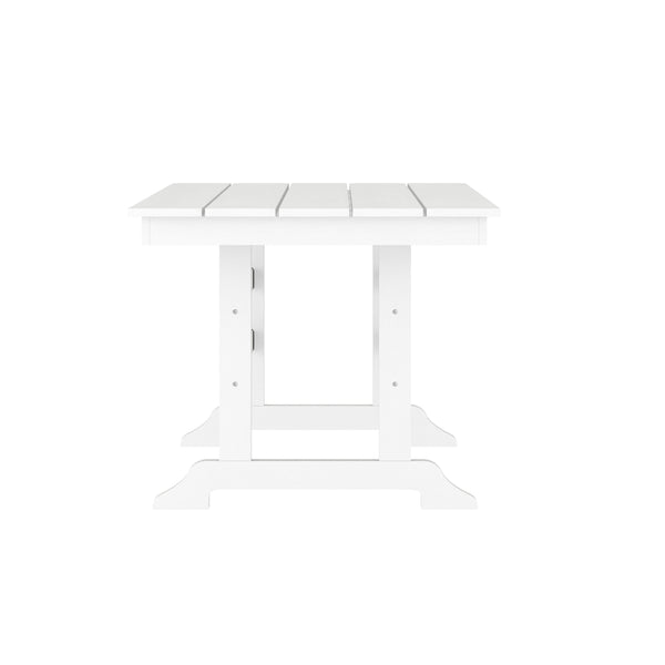 White |#| Commercial Grade Indoor-Outdoor 72" Rectangle Adirondack Style Table in Black