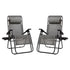 Adjustable Folding Mesh Zero Gravity Reclining Lounge Chair with Pillow and Cup Holder Tray, Set of 2