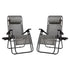 Adjustable Folding Mesh Zero Gravity Reclining Lounge Chair with Pillow and Cup Holder Tray, Set of 2