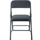 Black Fabric/Black Frame |#| Black Padded Metal Folding Chair - Black 1-in Fabric Seat