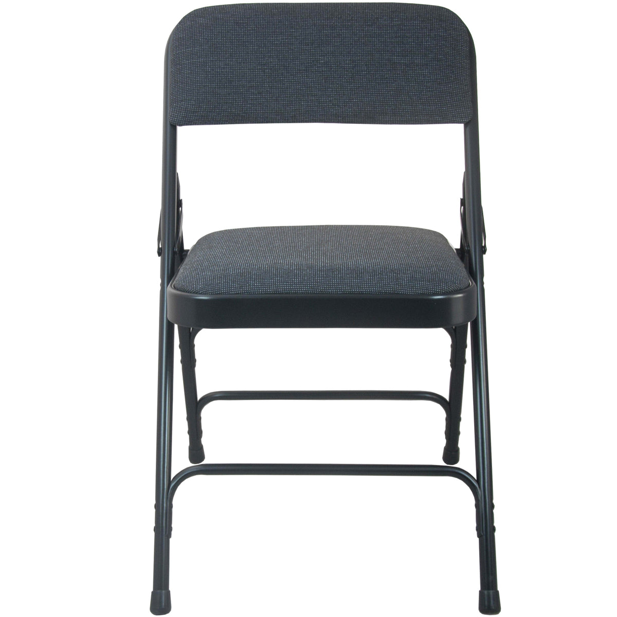 Black Fabric/Black Frame |#| Black Padded Metal Folding Chair - Black 1-in Fabric Seat