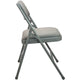 Grey Fabric/Grey Metal |#| Grey Padded Metal Folding Chair - Grey 1-in Fabric Seat