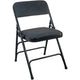 Black Fabric/Black Frame |#| Black Padded Metal Folding Chair - Black 1-in Fabric Seat