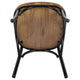 Black/Fruitwood |#| X-Back Black Metal Dining Restaurant Chair with Fruitwood Seat