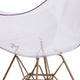 Transparent Side Chair with Arms and Gold Base - Accent & Side Chair