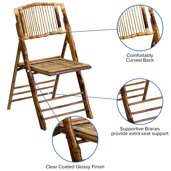 Bamboo Wood Folding Chair - Event Folding Chair - Commercial Folding Chair