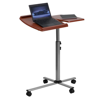 Angle and Height Adjustable Mobile Laptop Computer Table with Top