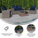 Navy Cushions/Light Gray Frame |#| 4 PC Lt Gray Patio Set with Navy Back Pillows & Seat Cushions - Outdoor Seating