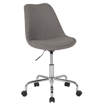 Aurora Series Mid-Back Fabric Task Office Chair with Pneumatic Lift and Chrome Base - View 1