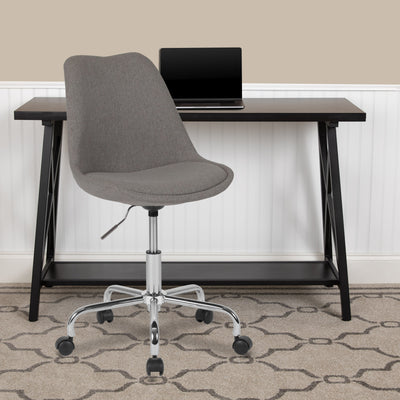 Aurora Series Mid-Back Fabric Task Office Chair with Pneumatic Lift and Chrome Base - View 2