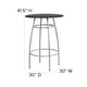 Bar Height Table Set with Backless Black Vinyl Upholstered Padded Stools