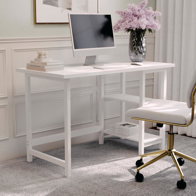 Beckett Home Office Trestle Desk with Shelves - View 2