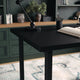 Black Wood Grain |#| Modern Trestle Desk with Open Side Shelving in Black Wood Grain