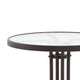 Clear/Bronze |#| 23.75inch Round Tempered Glass Metal Table with Smooth Ripple Design Top - Bronze