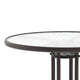 Clear/Bronze |#| 31.5inch Round Tempered Glass Metal Table with Smooth Ripple Design Top