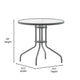 Clear/Silver |#| 31.5inch Round Tempered Glass Metal Table with Smooth Ripple Design Top