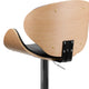 Beech |#| Beech Bentwood Adjustable Height Barstool with Curved Back and Black Vinyl Seat