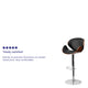 Walnut |#| Walnut Bentwood Adjustable Height Barstool with Curved Back and Black Vinyl Seat