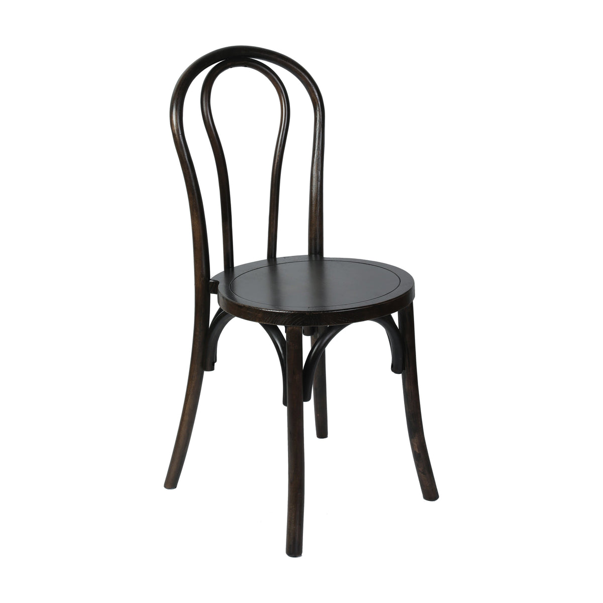 Early American Wood |#| Thonet Solid Wood Stackable Dining Chair with Fixed Floor Glides in EA.