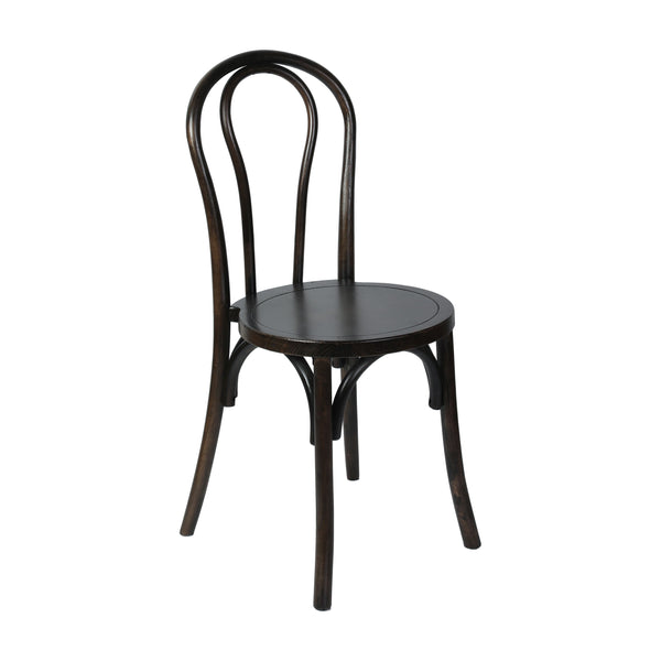 Early American Wood |#| Thonet Solid Wood Stackable Dining Chair with Fixed Floor Glides in EA.