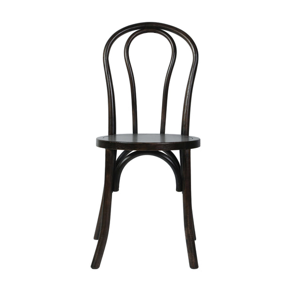 Early American Wood |#| Thonet Solid Wood Stackable Dining Chair with Fixed Floor Glides in EA.