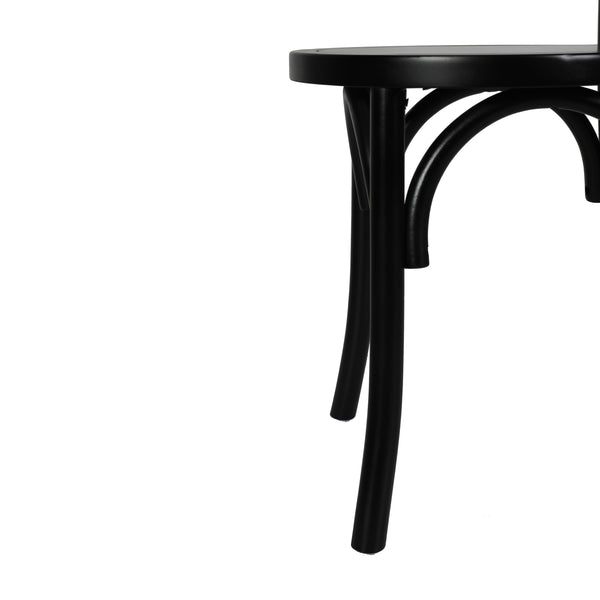 Black |#| Thonet Solid Wood Stackable Dining Chair with Fixed Floor Glides in Black