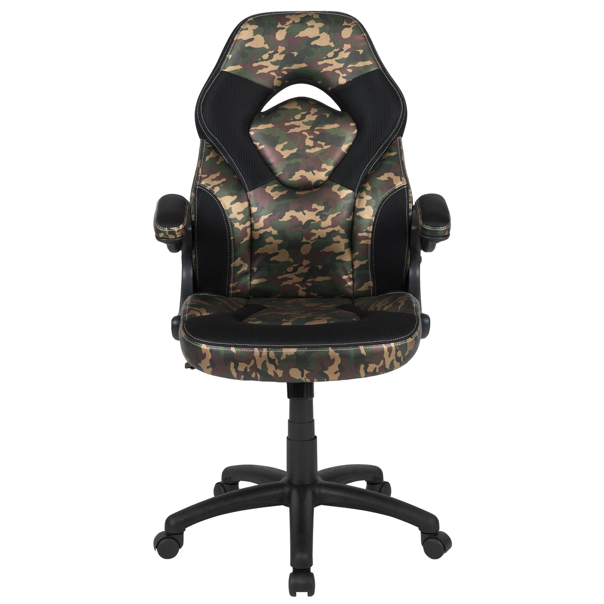 Camouflage |#| Ergonomic Camo and Black Computer Gaming Chair with Padded Flip-Up Arms