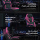Pink |#| Ergonomic Pink and Black Computer Gaming Chair with Padded Flip-Up Arms