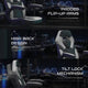 White |#| Ergonomic White and Black Computer Gaming Chair with Padded Flip-Up Arms