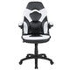White |#| Ergonomic White and Black Computer Gaming Chair with Padded Flip-Up Arms