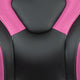 Pink |#| Ergonomic Pink and Black Computer Gaming Chair with Padded Flip-Up Arms