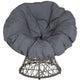 Gray Cushion/Gray Frame |#| Swivel Patio Papasan Lounge Chair with Dark Gray Cushion - Accent Chair