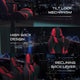 Gaming Desk & Chair with Lumbar Support, Arms, Cupholder & Headphone Hook-Red