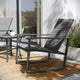 Black |#| 3 Piece All-Weather Rocking Chairs and Glass Top Table Bistro Set - Black/Black