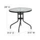 Black |#| 5 Piece Patio Dining Set - 31.5inch Round Glass Table, 4 Black Flex Stack Chairs