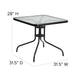 Gray |#| 5 Piece Patio Dining Set - 31.5inch Square Glass Table, 4 Gray Flex Stack Chairs