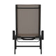 Brown |#| All-Weather Textilene Adjustable Chaise Lounge Chair with Arms - Black/Brown