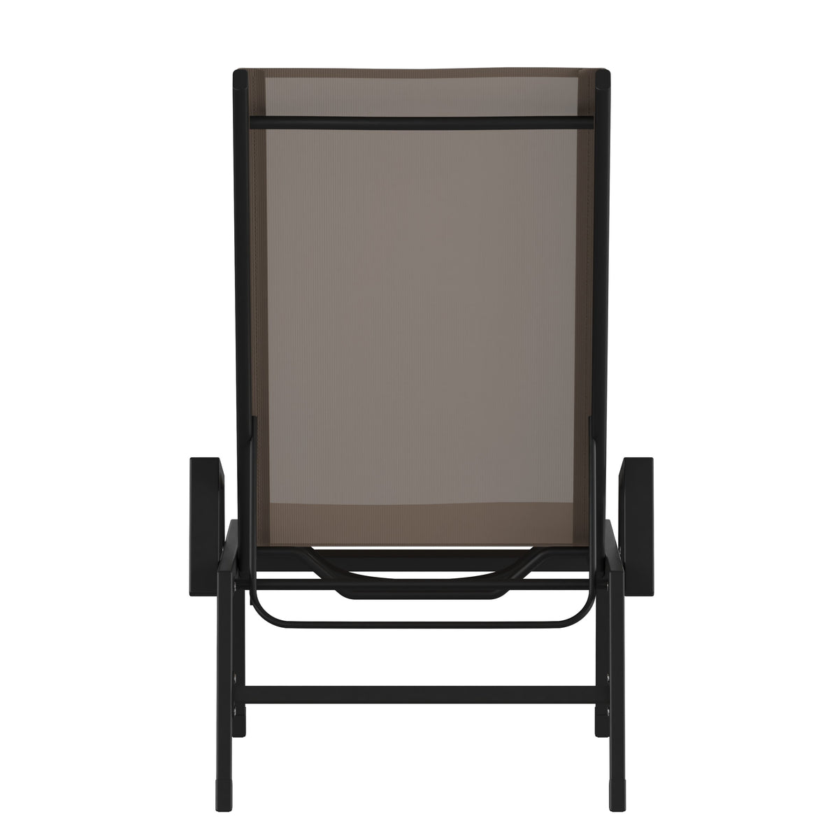 Brown |#| All-Weather Textilene Adjustable Chaise Lounge Chair with Arms - Black/Brown