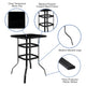 Navy |#| 3 Piece Outdoor Bar Height Set-Glass Patio Bar Table-Navy All-Weather Barstools