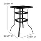 Black |#| 3 Piece Outdoor Bar Height Set-Glass Patio Bar Table-Black All-Weather Barstools