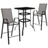 Brazos Outdoor Dining Set - 2-Person Bistro Set - Outdoor Glass Bar Table with All-Weather Patio Stools