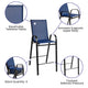 Navy |#| 5 Piece Outdoor Bar Height Set-Glass Patio Bar Table-Navy All-Weather Barstools